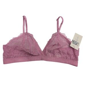 On Gossamer 5425 Luxe Lace Bralette Bra Size Small‎ Pinkberry NWT